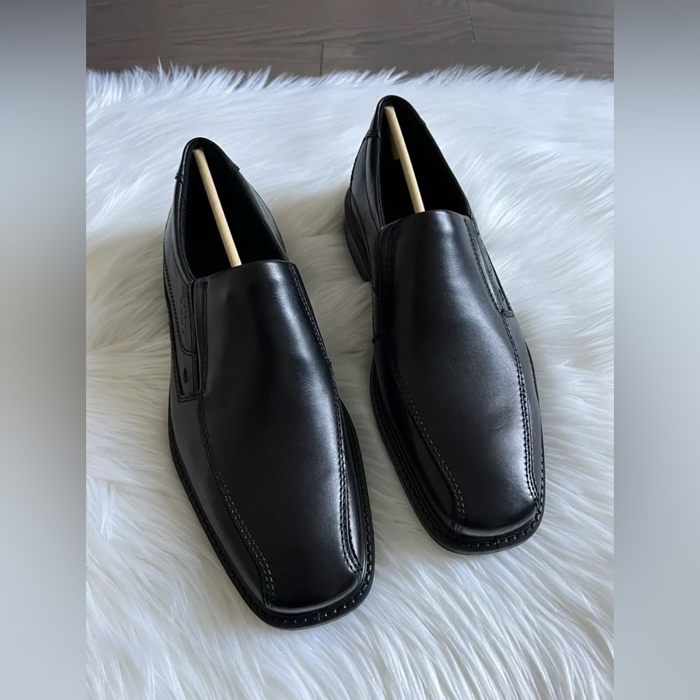 Ecco New Jersey Dress Shoe Black Mens Size 42 New In Box Slip On